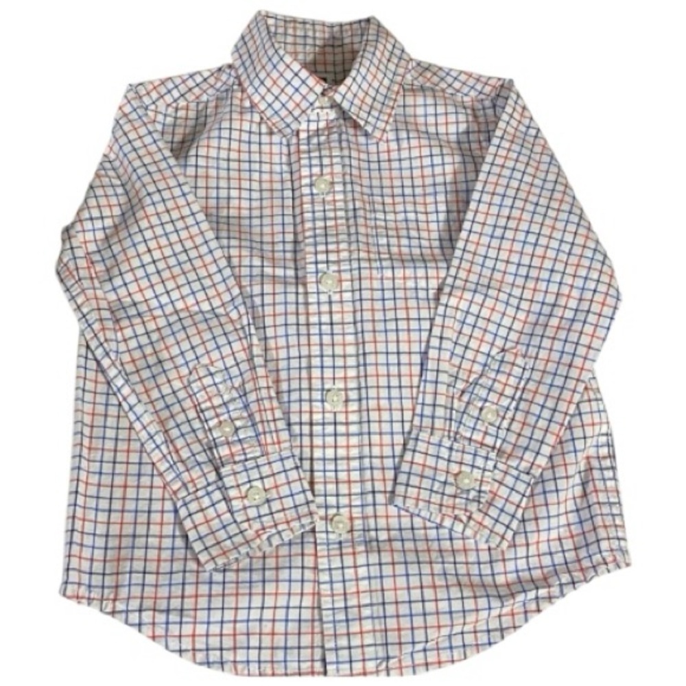 Janie and Jack Shirt, Cotton, Geometric, plaid, Sz 2T, Unisex, long sleeve - Picture 1 of 10